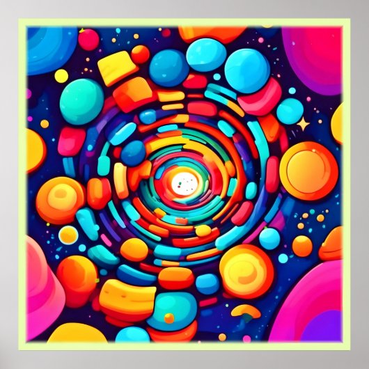Psychedelische vortex van kleur poster (Voorkant)