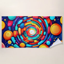 Psychedelische vortex van kleur strandlaken