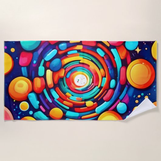Psychedelische vortex van kleur strandlaken (Voorkant)