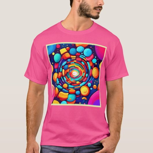 Psychedelische vortex van kleur t-shirt (Voorkant)