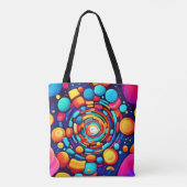 Psychedelische vortex van kleur tote bag (Achterkant)