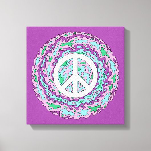 Psychedelische Vrede Canvas Afdruk (Voorkant)