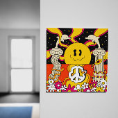 Psychedelische vrede en dolfijnen poster