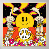 Psychedelische vrede en dolfijnen poster (Voorkant)
