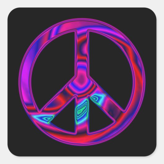 Psychedelische Vredesplein Sticker (Voorkant)