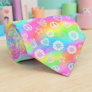 Psychedelische Vredesteken Custom Necktie Tie Stropdas