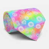 Psychedelische Vredesteken Custom Necktie Tie Stropdas (Opgerold)