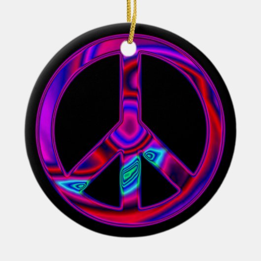 Psychedelische Vredesteken Ornament (Voorkant)