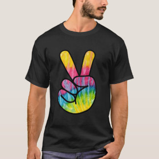 Psychedelische Vredesvingers Handteken T-shirt