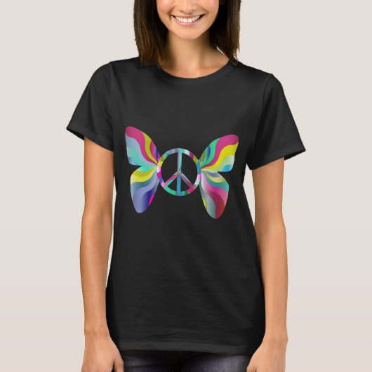 Psychedelische vredesvlinder T-shirt (Voorkant)