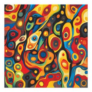 Psychedelische warme kleuren foto afdruk