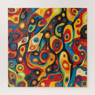 Psychedelische warme kleuren legpuzzel