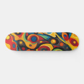 Psychedelische warme kleuren persoonlijk skateboard (Horizontaal)