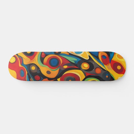 Psychedelische warme kleuren persoonlijk skateboard (Horizontaal)