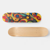 Psychedelische warme kleuren persoonlijk skateboard (Horizontaal)
