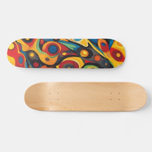 Psychedelische warme kleuren persoonlijk skateboard (Horizontaal)