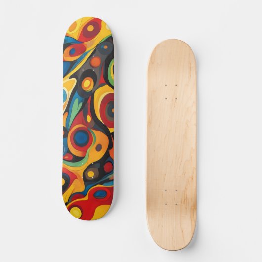 Psychedelische warme kleuren persoonlijk skateboard (Voorkant)