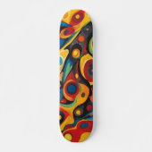 Psychedelische warme kleuren persoonlijk skateboard (Voorkant)