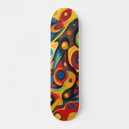 Psychedelische warme kleuren persoonlijk skateboard (Voorkant)