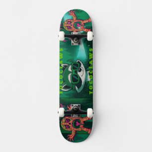 Psychedelische Wasbeer & Grafische Monster met Persoonlijk Skateboard