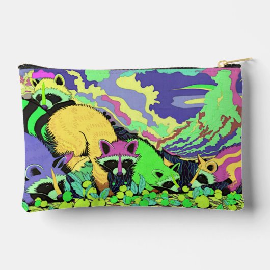 Psychedelische Wasberen Accessoire Zakje Handtas (Achterkant)