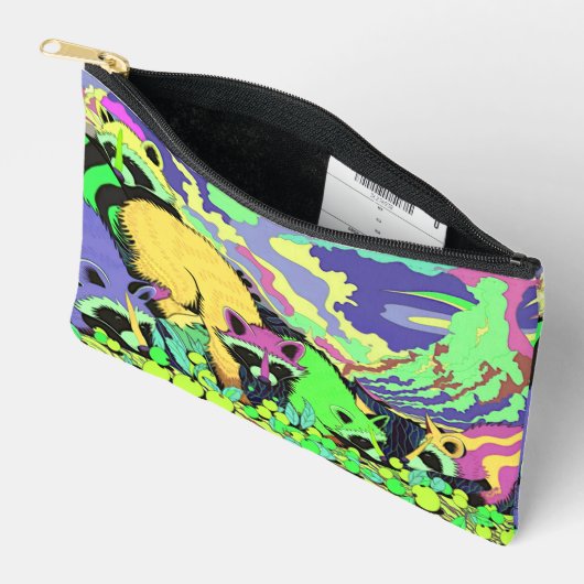 Psychedelische Wasberen Accessoire Zakje Handtas (Open)