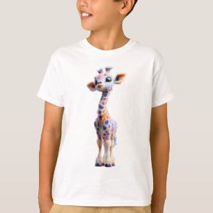 Psychedelische Waterverf Regenboog Giraffe Kindere T-shirt