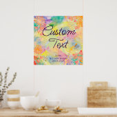 Psychedelische Waterverf Wildflower Poster (Keuken)