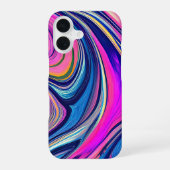 Psychedelische Wave Flow iPhone Case 16 Hoesje (Achterkant)