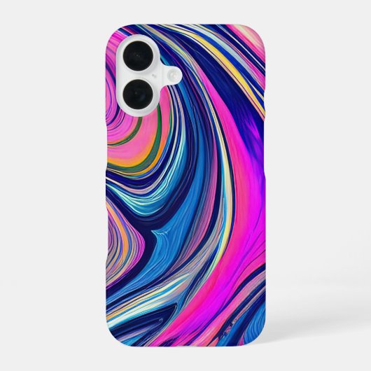 Psychedelische Wave Flow iPhone Case iPhone 16 Hoesje (Achterkant)