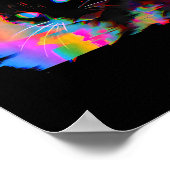 Psychedelische Weirdcore Cat Vaporwave Esthetische Poster (Hoek)