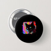 Psychedelische Weirdcore Cat Vaporwave Esthetische Ronde Button 5,7 Cm (Voorkant /achterkant)