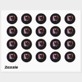 Psychedelische Weirdcore Cat Vaporwave Esthetische Ronde Sticker (Vel)