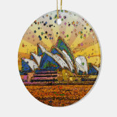 Psychedelische Wereld: Sydney Skyline A1 Keramisch Ornament (Links)