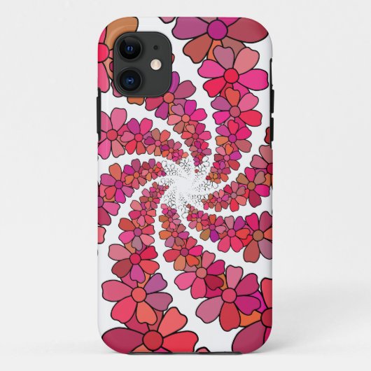 Psychedelische wervelbloemen bloemenretro groovy Case-Mate iPhone case (Achterkant)