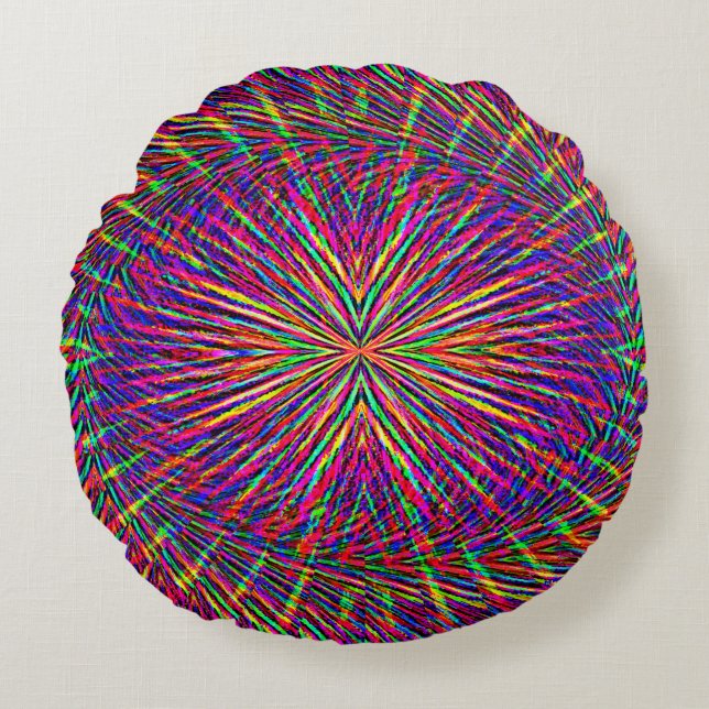 Psychedelische wervelende ster..... rond kussen (Voorkant)