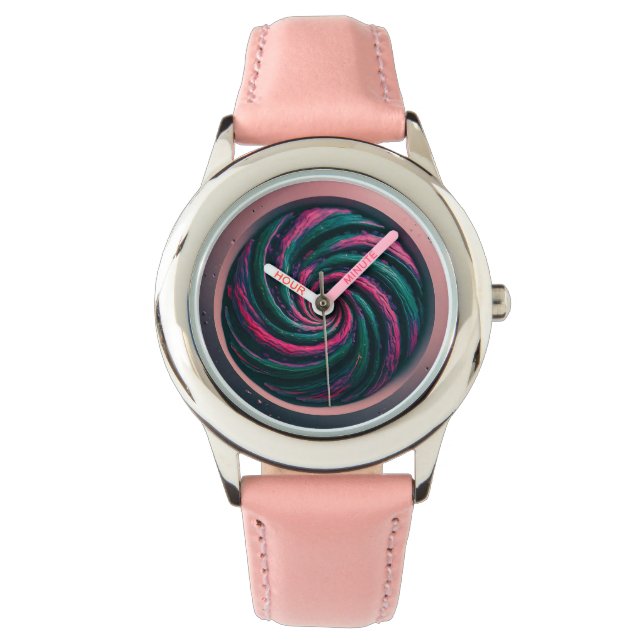 Psychedelische werveling 2 horloge (Voorkant)