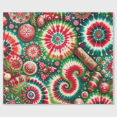 Psychedelische werveling kerst inpakpapier (Vlak)