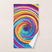 Psychedelische werveling van regenboogtinten bad handdoek (Handdoek)