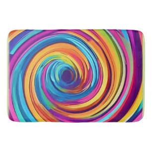 Psychedelische werveling van regenboogtinten badmat