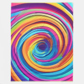 Psychedelische werveling van regenboogtinten fleece deken (Voorkant)