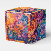Psychedelische wervelingen olieverfschilderij bedankdoosjes (Voorkant Zijde)