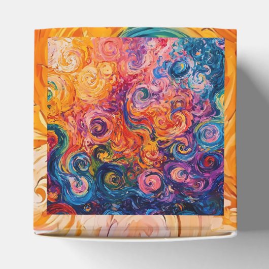 Psychedelische wervelingen olieverfschilderij bedankdoosjes (Bovenkant)