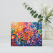 Psychedelische wervelingen olieverfschilderij briefkaart (Staand voorkant)