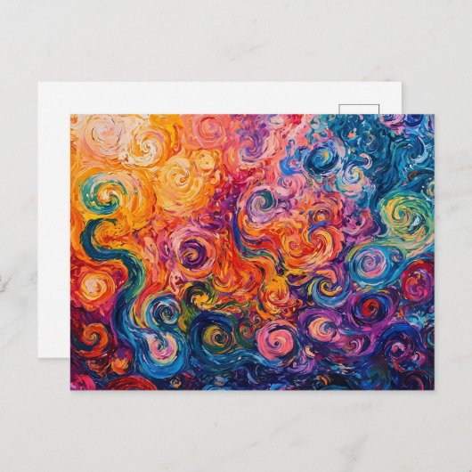 Psychedelische wervelingen olieverfschilderij briefkaart (Voorkant / Achterkant)