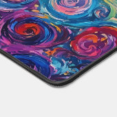 Psychedelische wervelingen olieverfschilderij bureaumat (Hoek)