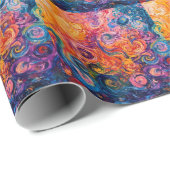 Psychedelische wervelingen olieverfschilderij cadeaupapier (Rol Hoek)