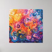 Psychedelische wervelingen olieverfschilderij canvas afdruk (Voorkant)