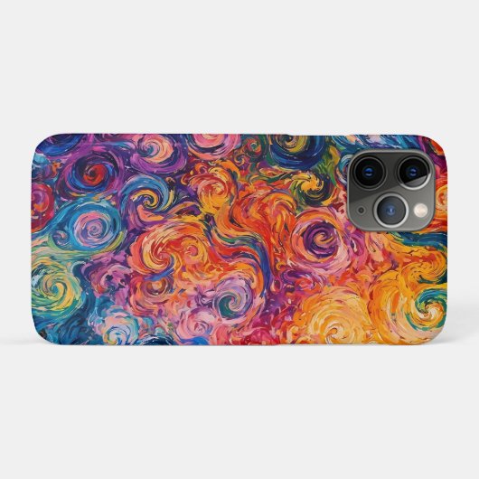 Psychedelische wervelingen olieverfschilderij Case-Mate iPhone case (Achterkant (horizontaal))