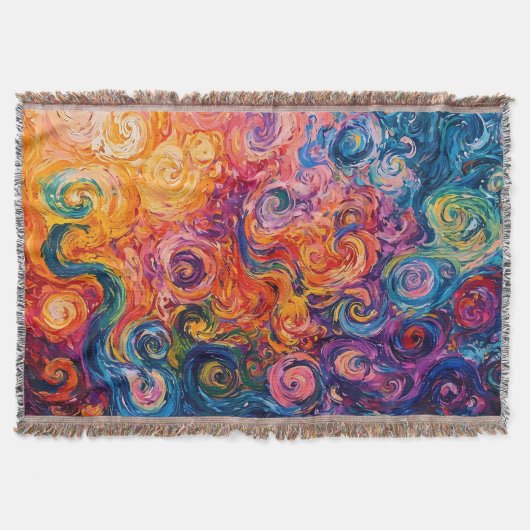 Psychedelische wervelingen olieverfschilderij deken (Voorkant)